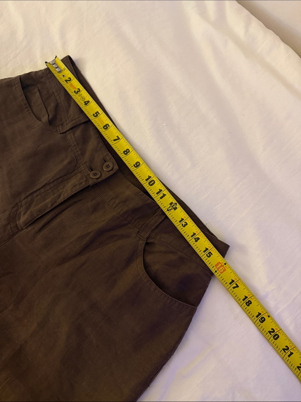 Eileen Fisher Wide-Leg Linen Blend Pants - Dark Brown - Picture 4 of 9